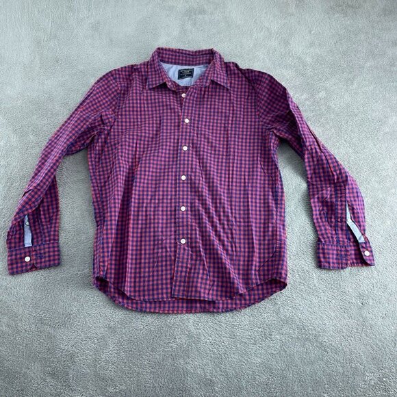 Abercrombie & Fitch Mens Red & Blue Checkered Long Sleeve Button-Up  XL 5428 - Picture 1 of 8